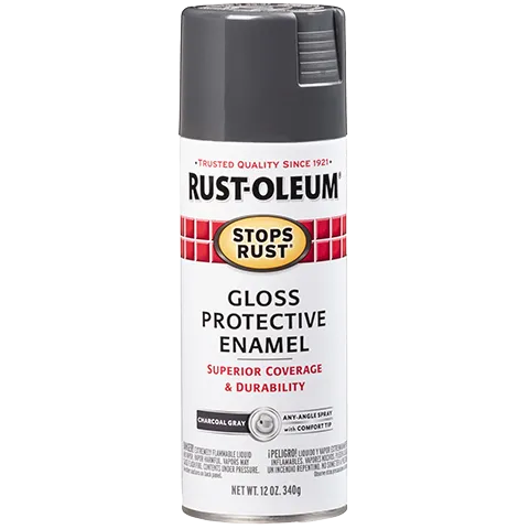 12 OZ Stops Rust Protective Enamel Spray Paint - Gloss Charcoal Gray