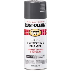 12 OZ Stops Rust Protective Enamel Spray Paint - Gloss Charcoal Gray