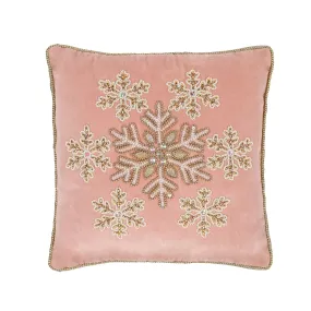 14 in. HGTV Home Collection Beaded Snowflake Velvet Pillow