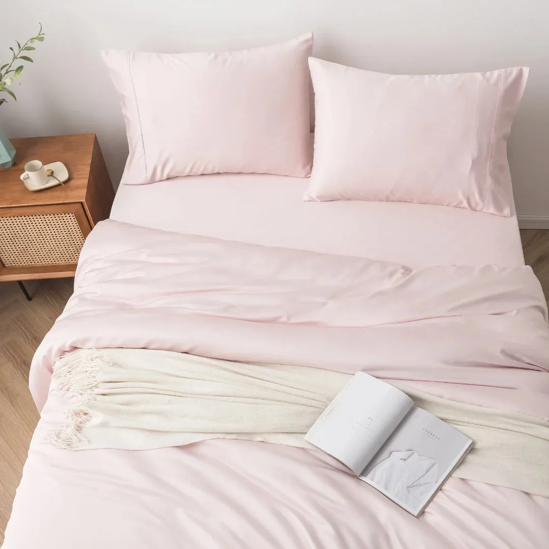 Bamboo Quilt Cover Set - Blush