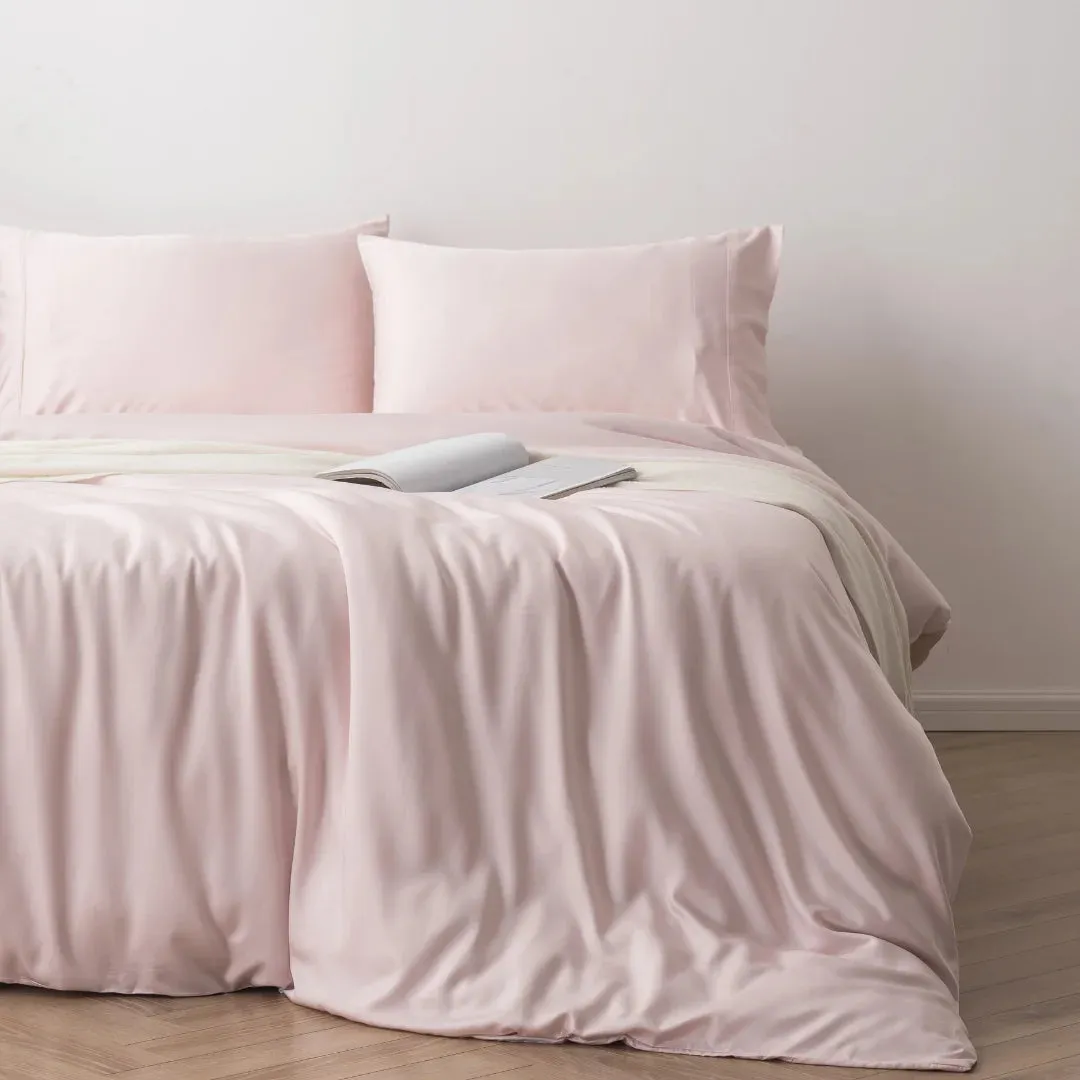 Bamboo Quilt Cover Set - Blush