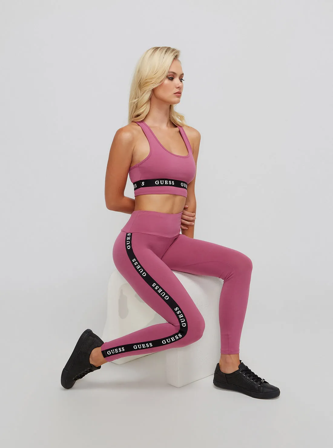 Eco Purple Blush Aline Active Logo Leggings