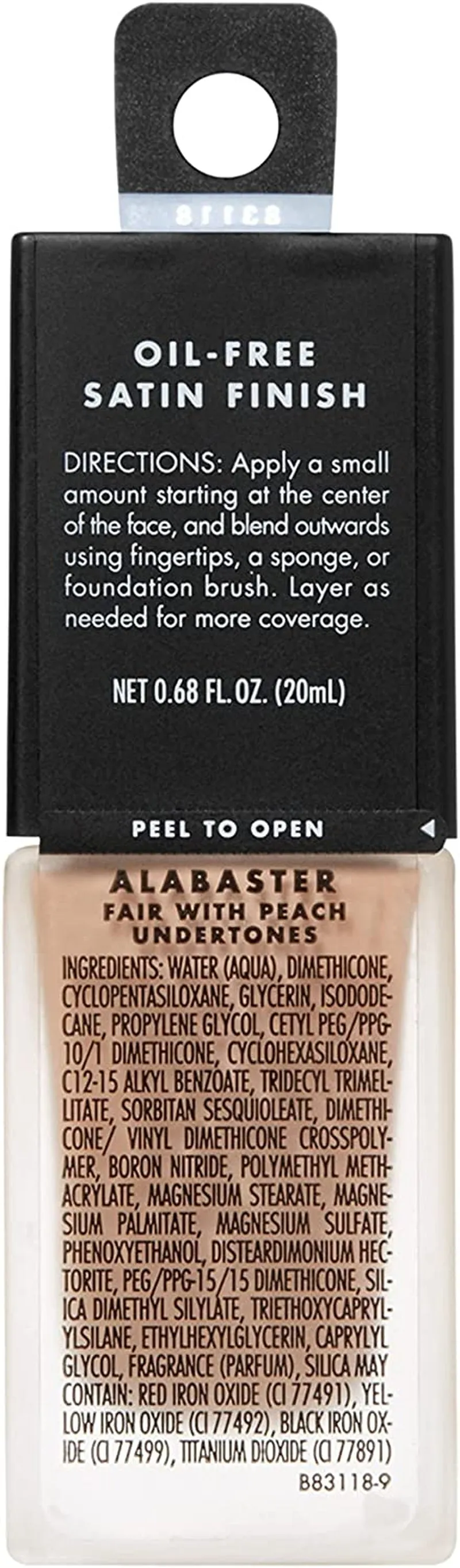 e.l.f. Flawless Finish Foundation, Lightweight & Medium Coverage, Semi-Matte Finish, Alabaster, 0.68 Fl Oz (20Ml)