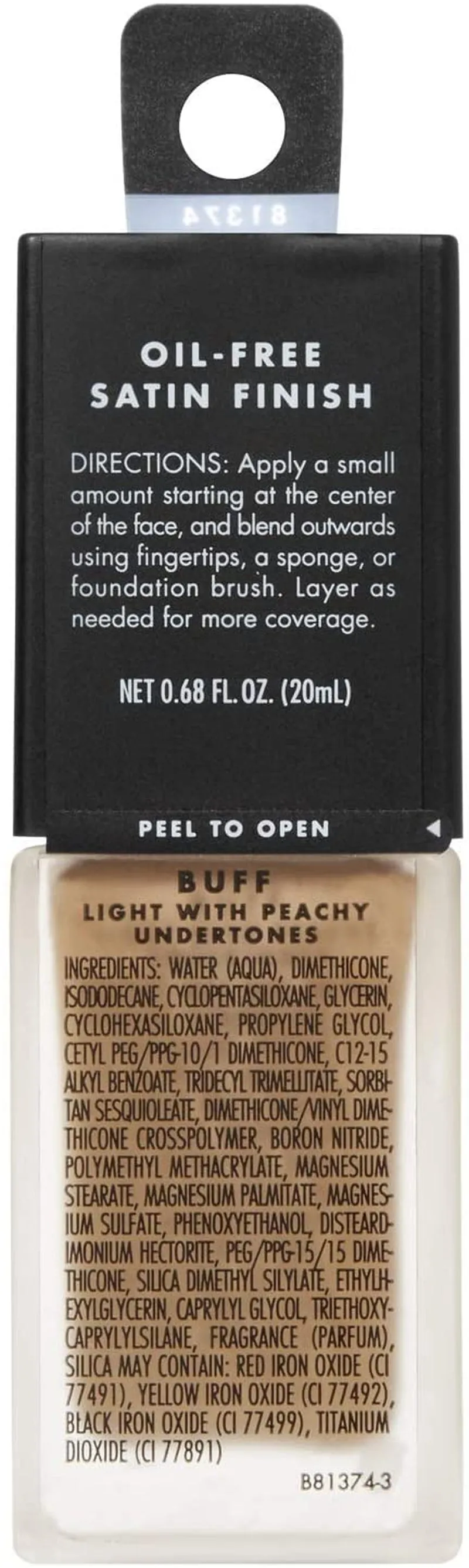 e.l.f. Flawless Finish Foundation, Lightweight & Medium Coverage, Semi-Matte Finish, Buff, 0.68 Fl Oz (20Ml)