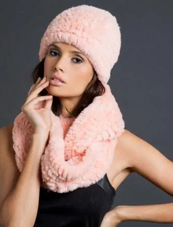 Faux Fur Plush Hat - Blush