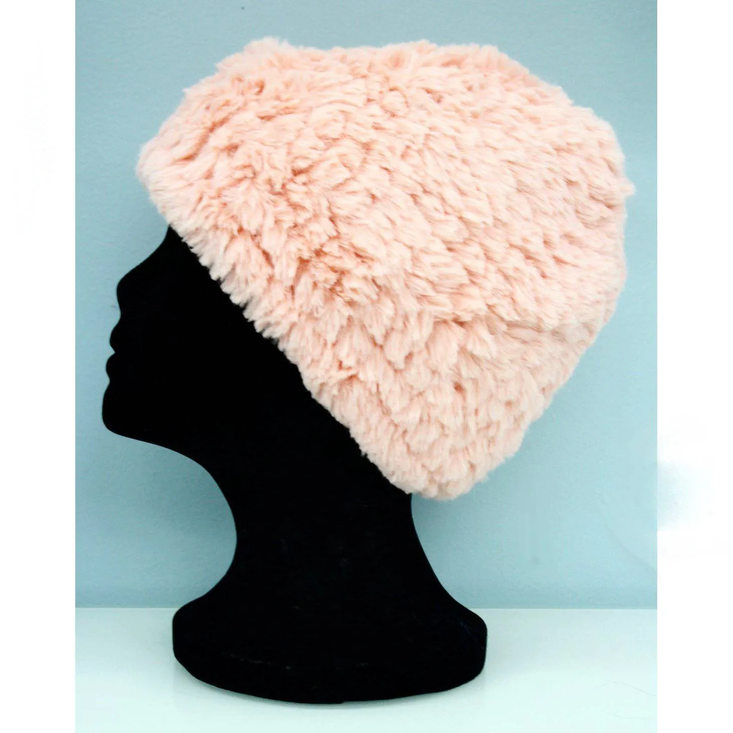 Faux Fur Plush Hat - Blush