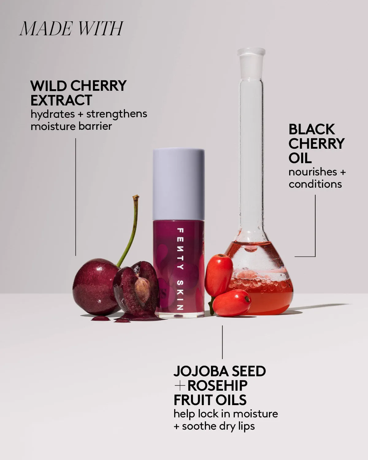 Fenty Treatz Hydrating   Strengthening Lip Oil — Black Cherry