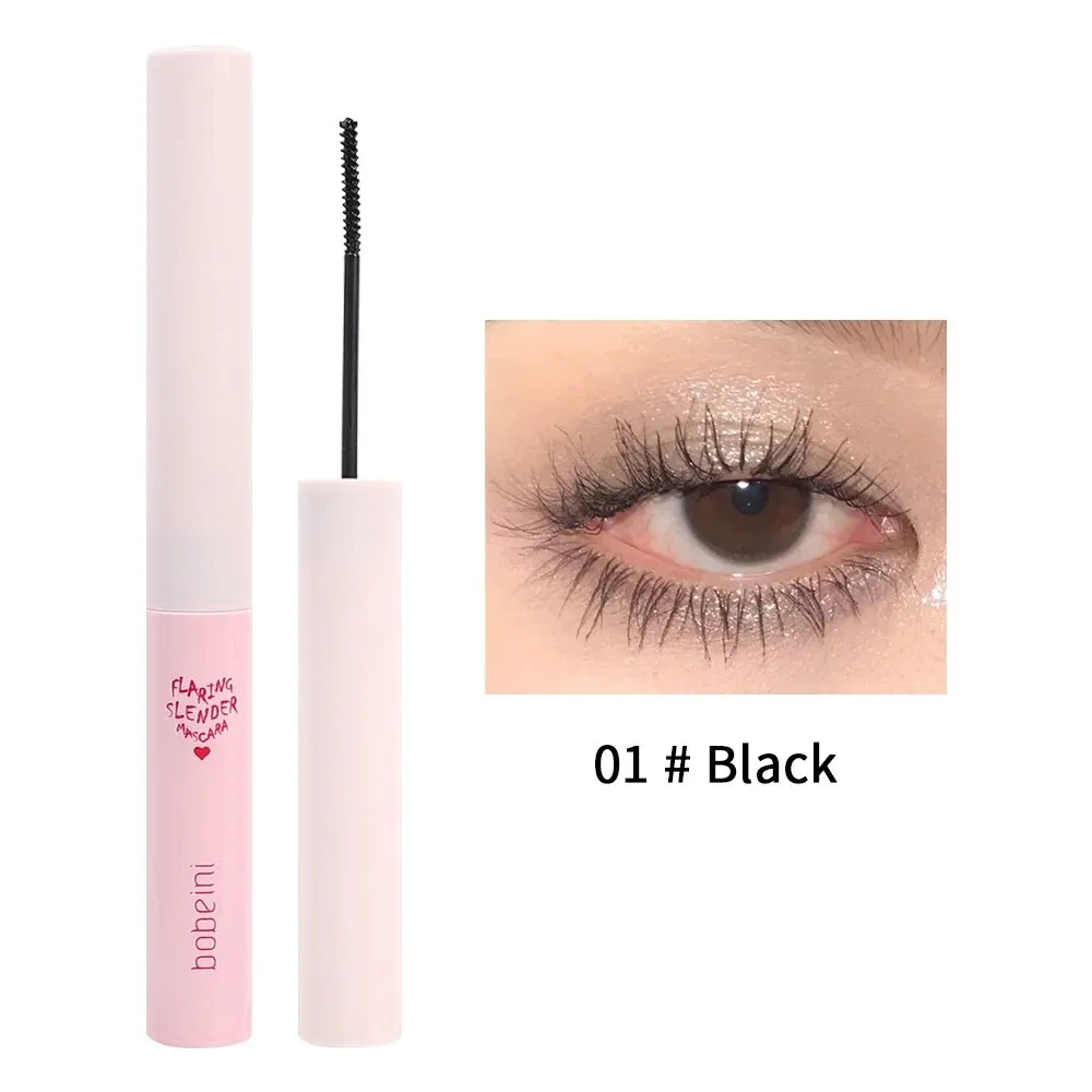 Flytonn- Black Brown Silk Fiber Mascara Waterproof Small Brush Lengthens Curling Eyelashes Lasting Anti-sweat Non-smudge Mascara Makeup