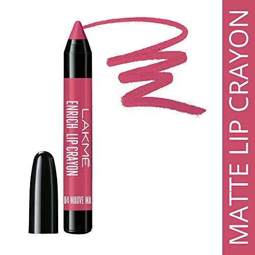 Lakme Enrich Lip Crayon with Free Sharpner, Mauve Magic, 2.2g