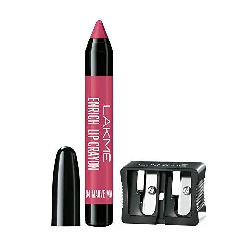 Lakme Enrich Lip Crayon with Free Sharpner, Mauve Magic, 2.2g