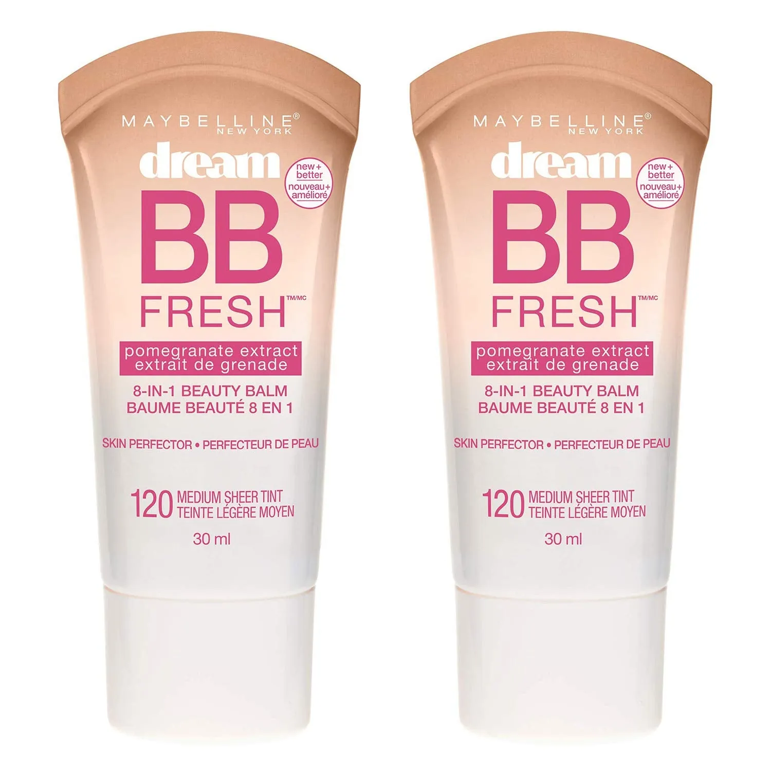 Maybelline Dream Fresh Skin Hydrating BB cream, 8-in-1 Skin Perfecting Beauty Balm with Broad Spectrum SPF 30, Sheer Tint Coverage, Oil-Free, Light/Medium, 1 Fl Oz