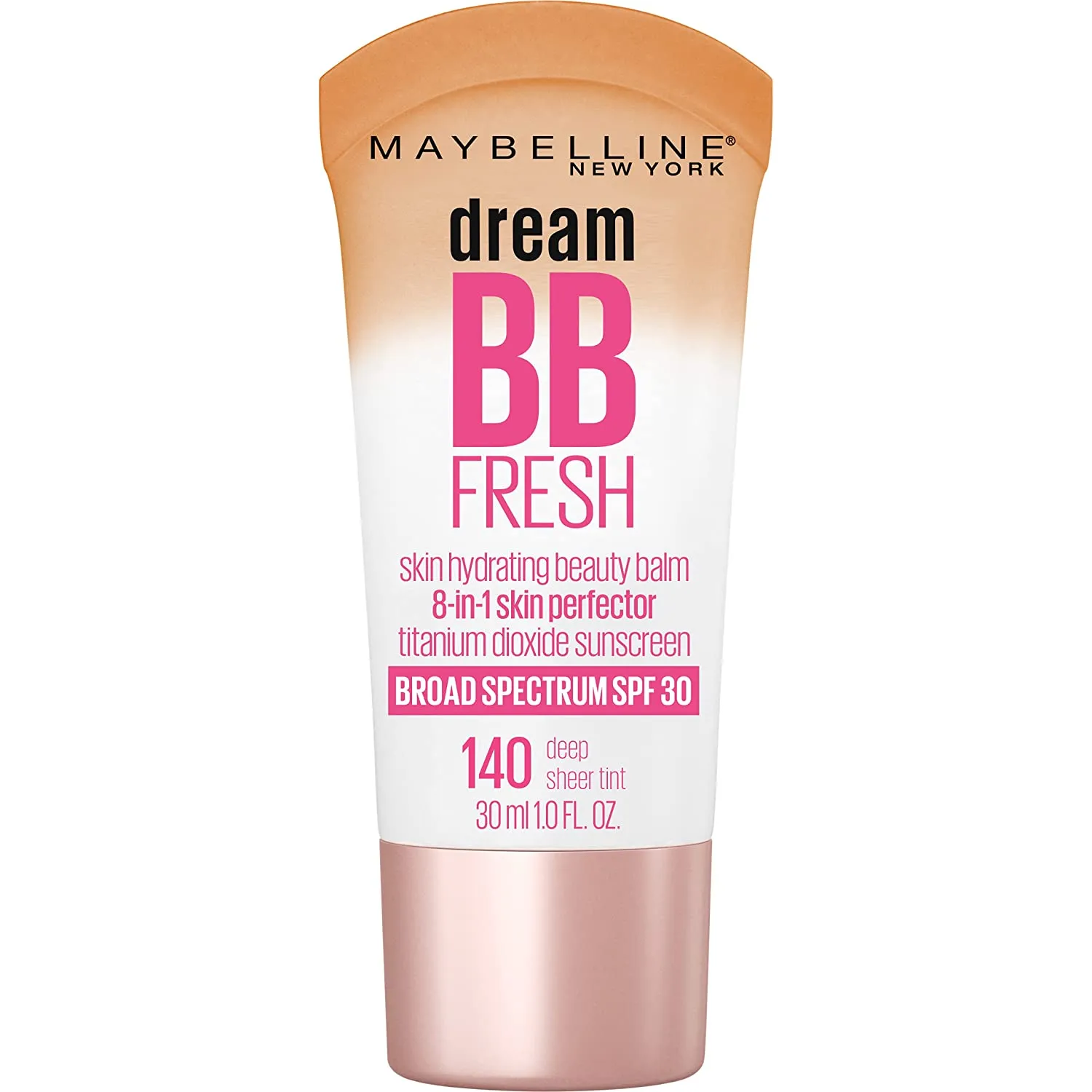 Maybelline Dream Fresh Skin Hydrating BB cream, 8-in-1 Skin Perfecting Beauty Balm with Broad Spectrum SPF 30, Sheer Tint Coverage, Oil-Free, Light/Medium, 1 Fl Oz