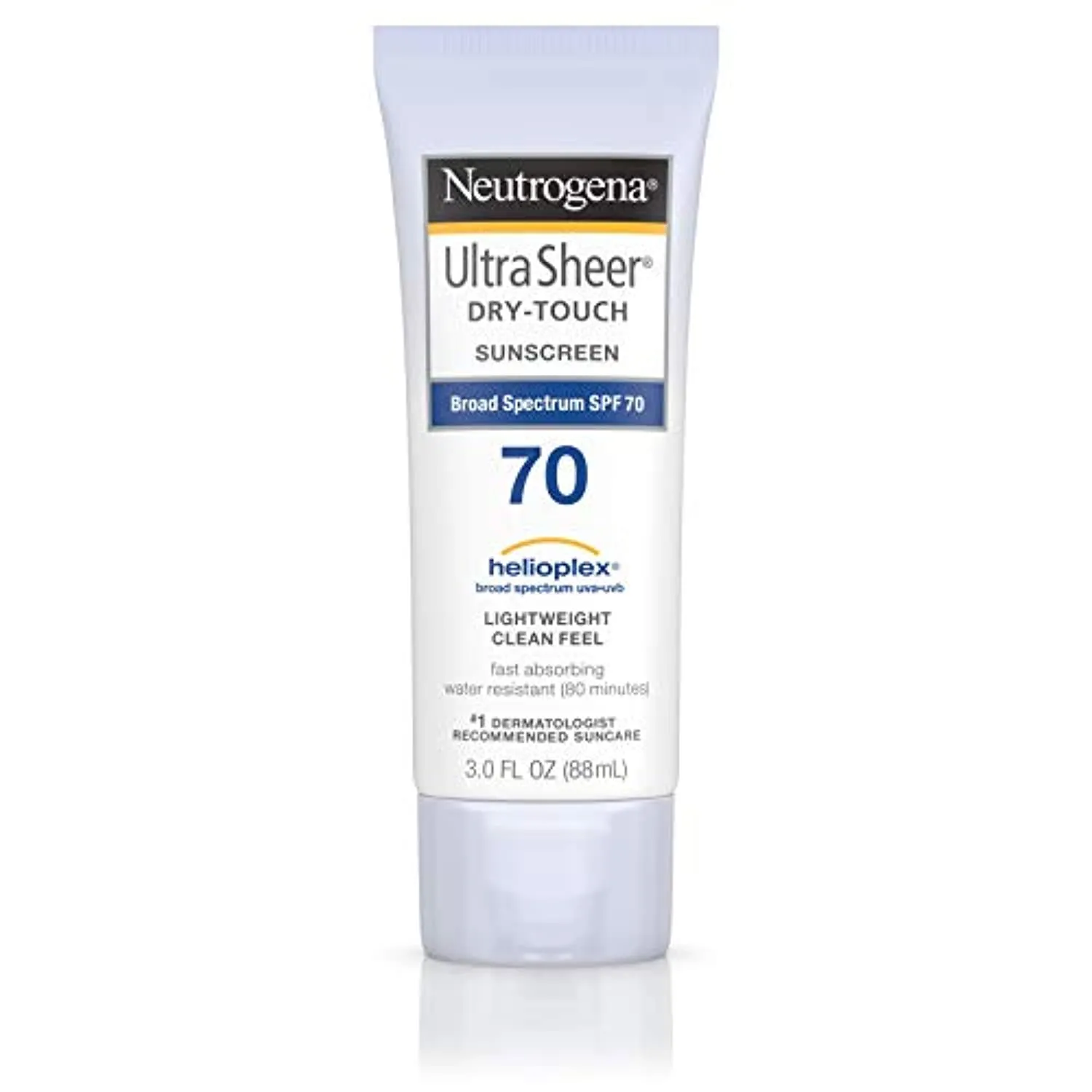 Neutrogena Ultra Sheer Dry-Touch Water Resistant and Non-Greasy Sunscreen Lotion with Broad Spectrum SPF 70, 3 Fl Oz (Pack of 1)