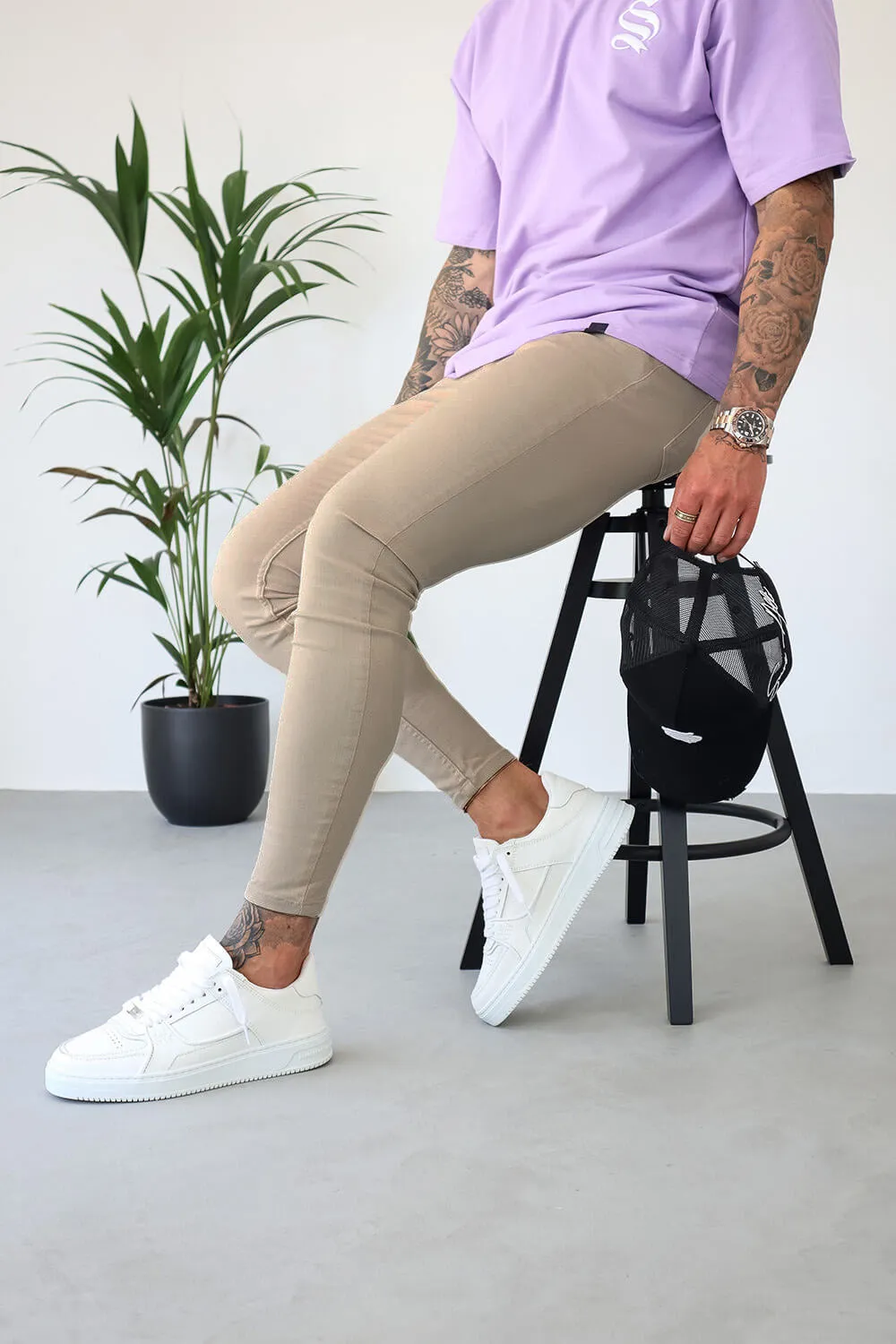 Non Rip Jeans - Tan