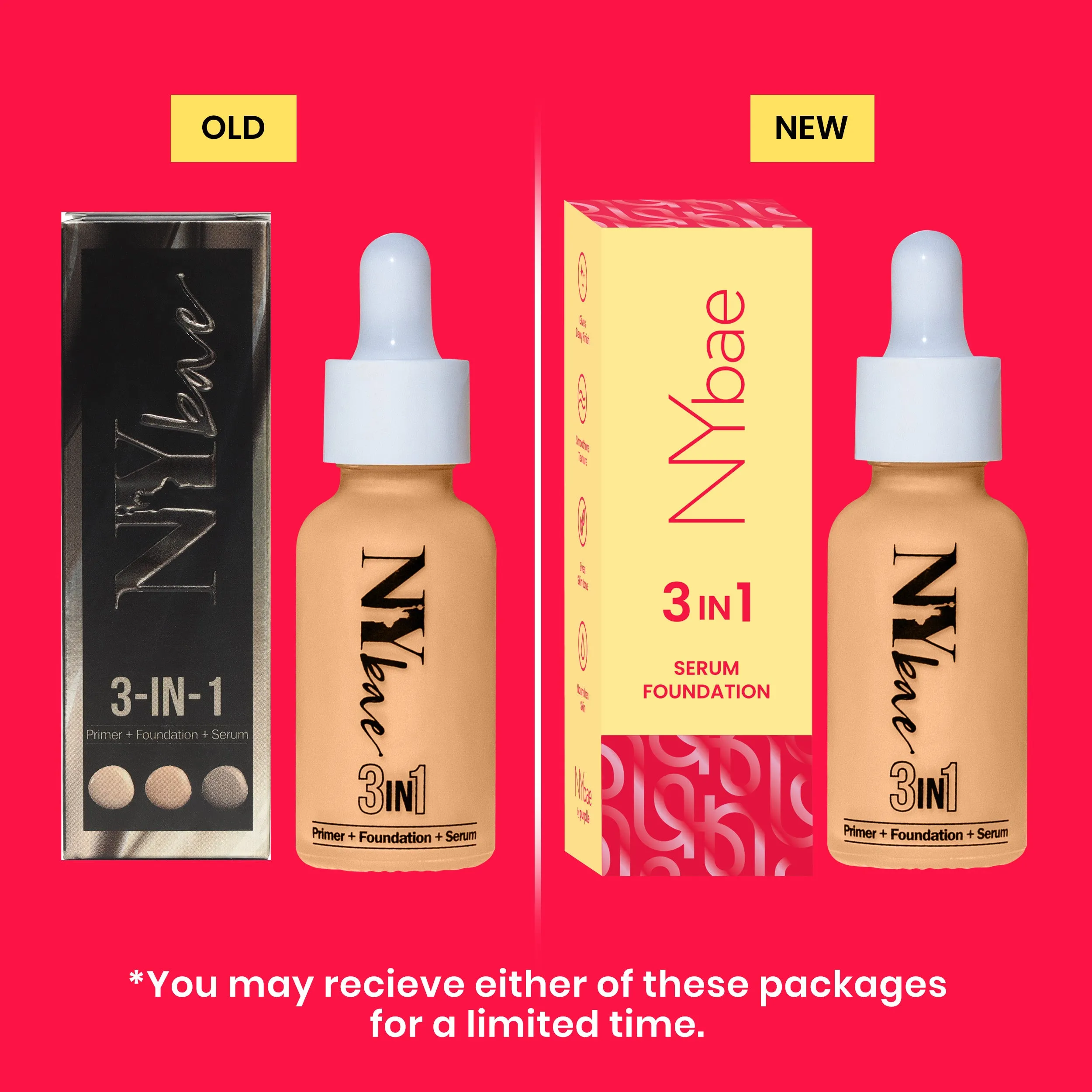 NY Bae 3IN1 Serum Foundation - Cool Vanilla 02 (30 ml) | Infused with Primer | Moisturising I Glowing Korean Skin I Celeb Glow | Dewy Makeup | Evens Skin Tone | Ultra Glow