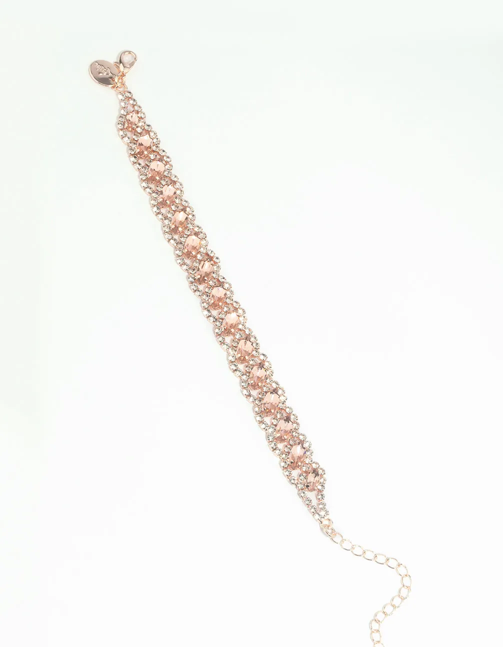 Rose Gold Diamante Link Bracelet