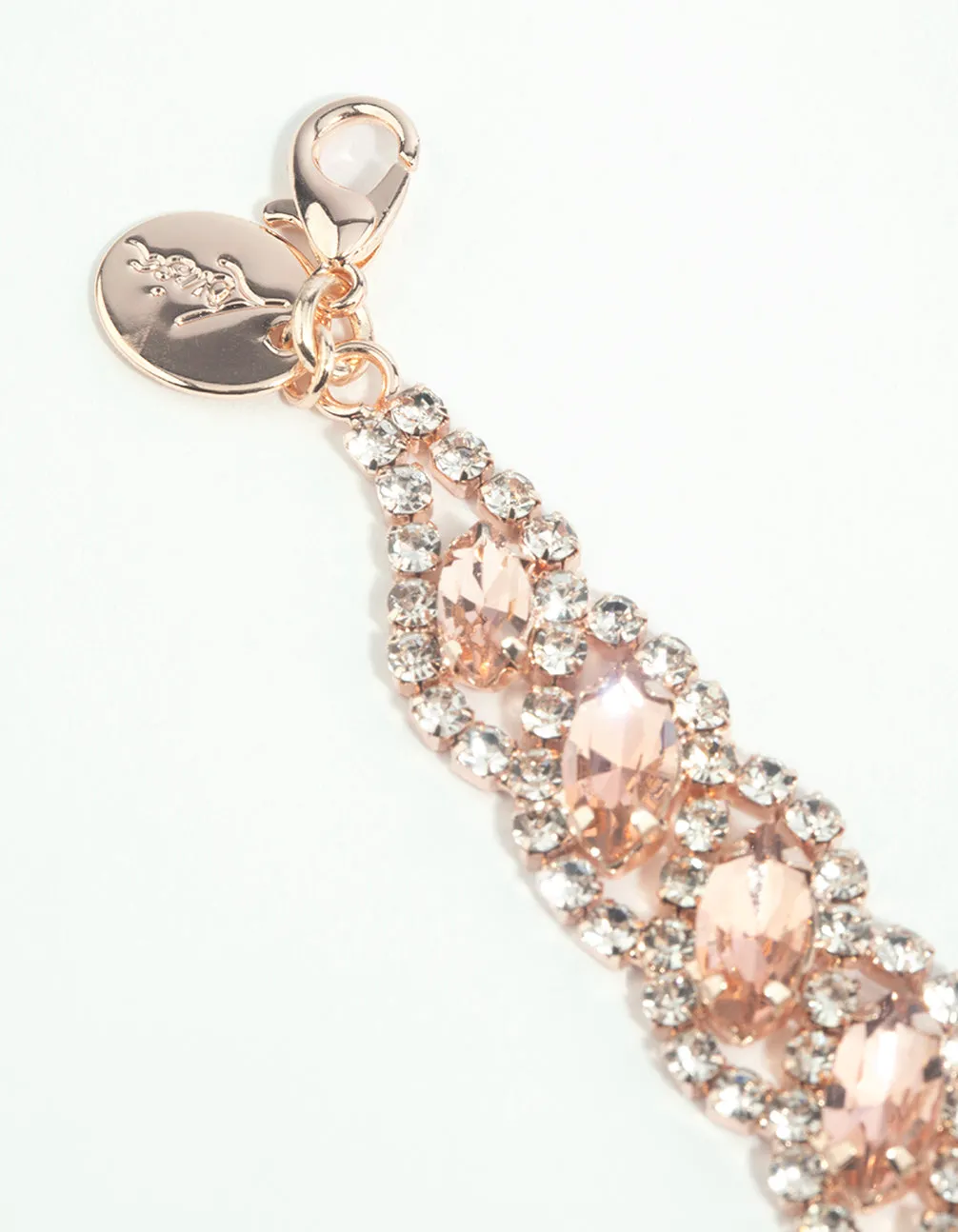 Rose Gold Diamante Link Bracelet