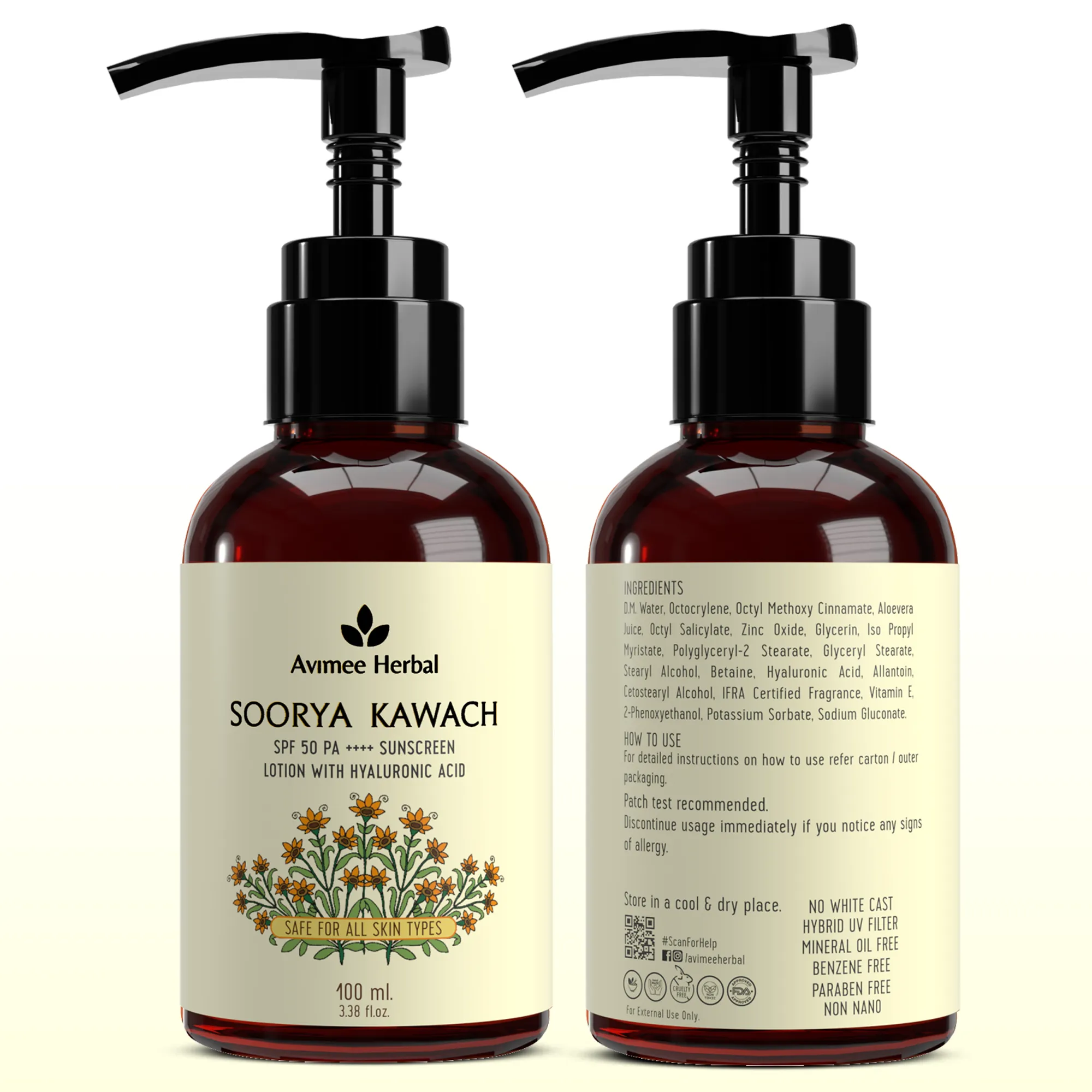 Soorya Kawach SPF 50 PA     Hyaluronic Acid Sunscreen Lotion